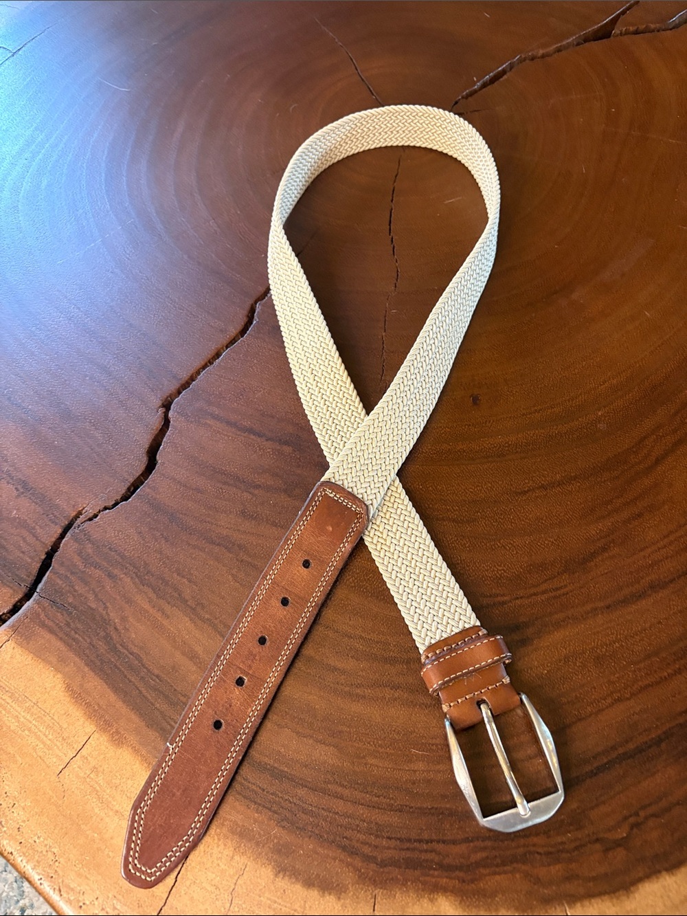 Martin Dingman NEWPORT WOVEN ITALIAN RAYON ELASTIC BELT
Belt Sz40 Leather Trim